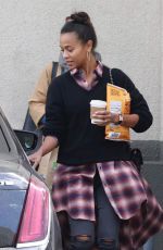 ZOE SALDANA Leaved a Studio in Los Angeles 02/19/2018