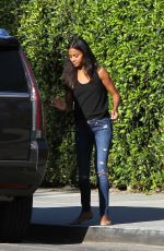 ZOE SALDANA Out and About in Los Angeles 02/07/2018