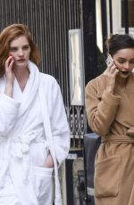 ALEXINA GRAHAM and LUMA GROTHE Shooting for L’Oreal at Carreaux Du Temple in Paris 03/26/2018