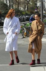 ALEXINA GRAHAM and LUMA GROTHE Shooting for L’Oreal at Carreaux Du Temple in Paris 03/26/2018