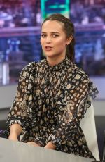 ALICIA VIKANDER at El Hormiguero TV Show in Madrid 03/15/2018