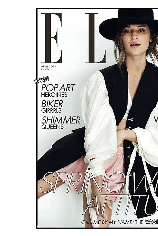 ALICIA VIKANDER in Elle Magazine, UK April 2018 Issue
