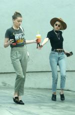 AMBER and WHITNEY HEARD Out for Lunch in Los Angeles 03/12/2018