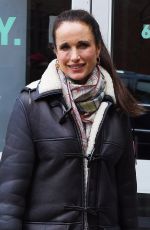 ANDIE MACDOWELL Arrives at Build Studios in New York 03/30/2018