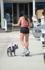 ANDREA CALLE in Bikini Top and Shorts Rollerblading in Miam 03/08/2018