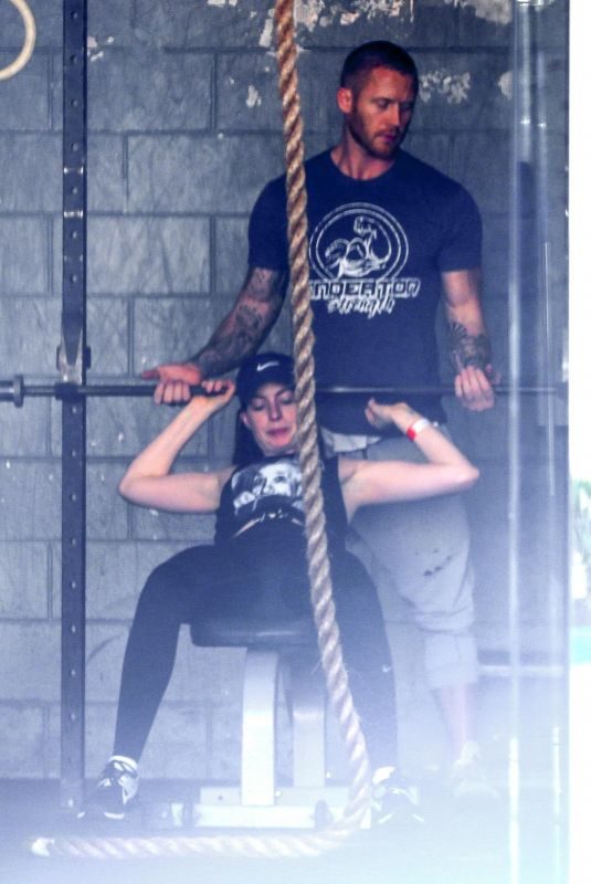 ANNE HATHAWAY at a Gym in West Hollywood 03/26/2018