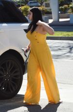 ARIEL WINTER in Yellow Jumpsuit at a Studio in Los Angeles 03/29/2018