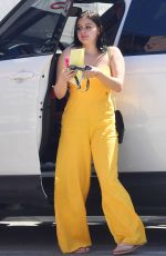ARIEL WINTER in Yellow Jumpsuit at a Studio in Los Angeles 03/29/2018