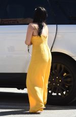 ARIEL WINTER in Yellow Jumpsuit at a Studio in Los Angeles 03/29/2018