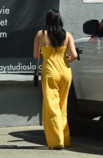 ARIEL WINTER in Yellow Jumpsuit at a Studio in Los Angeles 03/29/2018