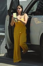 ARIEL WINTER in Yellow Jumpsuit at a Studio in Los Angeles 03/29/2018