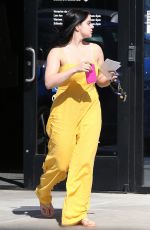 ARIEL WINTER in Yellow Jumpsuit at a Studio in Los Angeles 03/29/2018