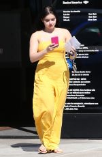 ARIEL WINTER in Yellow Jumpsuit at a Studio in Los Angeles 03/29/2018