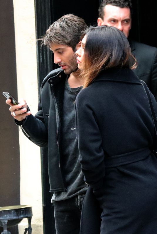 BELEN RODRIGUEZ and Andrea Lannone Leaves Their Hotel in Paris 03/21/2018