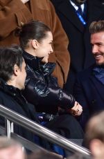 BELLA HADID and David Beckham Paris Saint-Germain vs Real Madrid Game in Paris 03/06/2018