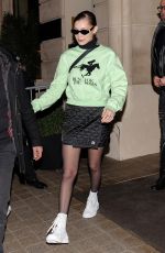 BELLA HADID Leaves Her Hotel in Paris 03/03/2018