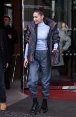 BELLA HADID Leaves Her Hotel in Paris 03/05/2018