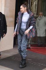 BELLA HADID Leaves Her Hotel in Paris 03/05/2018