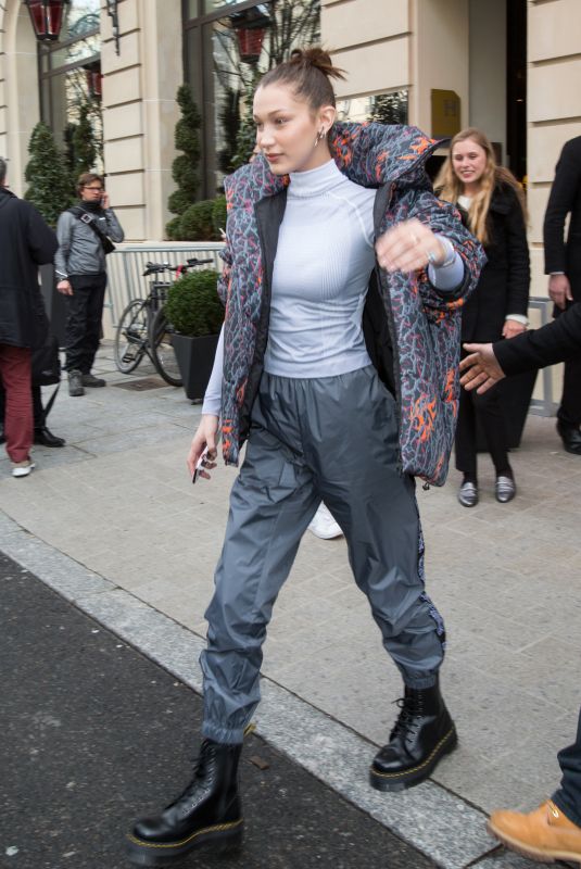 BELLA HADID Leaves Her Hotel in Paris 03/05/2018