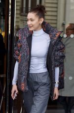 BELLA HADID Leaves Her Hotel in Paris 03/05/2018