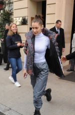 BELLA HADID Leaves Her Hotel in Paris 03/05/2018
