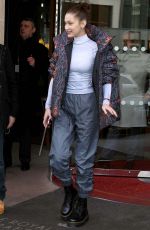 BELLA HADID Leaves Her Hotel in Paris 03/05/2018
