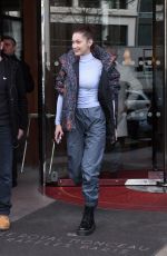 BELLA HADID Leaves Her Hotel in Paris 03/05/2018
