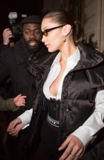 BELLA HADID Leaves Off-white Show at Paris Fashion Week 03/01/2018
