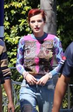 BELLA THORNE on the Set of Extra in Studio City 03/27/2018