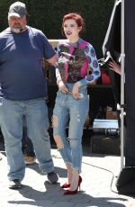 BELLA THORNE on the Set of Extra in Studio City 03/27/2018