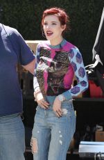 BELLA THORNE on the Set of Extra in Studio City 03/27/2018