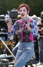 BELLA THORNE on the Set of Extra in Studio City 03/27/2018