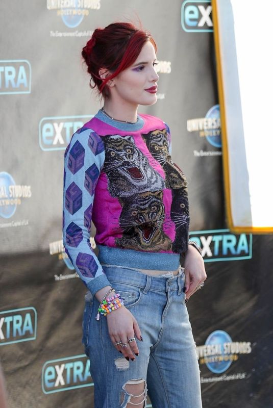 BELLA THORNE on the Set of Extra in Studio City 03/27/2018