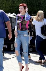 BELLA THORNE on the Set of Extra in Studio City 03/27/2018