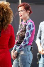BELLA THORNE on the Set of Extra in Studio City 03/27/2018