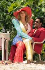 BEYONCE and Jay-Z on the Set of a Video at a Beach in Jamaica 03/22/2018