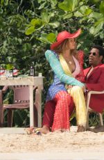 BEYONCE and Jay-Z on the Set of a Video at a Beach in Jamaica 03/22/2018