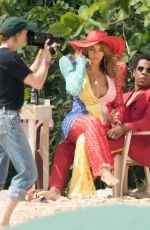 BEYONCE and Jay-Z on the Set of a Video at a Beach in Jamaica 03/22/2018