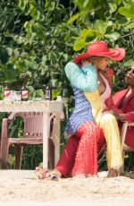 BEYONCE and Jay-Z on the Set of a Video at a Beach in Jamaica 03/22/2018