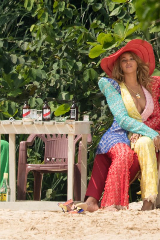 BEYONCE and Jay-Z on the Set of a Video at a Beach in Jamaica 03/22/2018