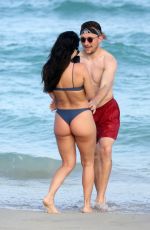 BRE TIESI in Bikini and Johnny Manziel at a Beach in Miami 03/01/2018
