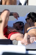 BRE TIESI in Bikini and Johnny Manziel at a Beach in Miami 03/01/2018