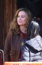 BRIE LARSON at Captain Marvel Set in Los Angeles 03/29/2018