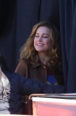 BRIE LARSON at Captain Marvel Set in Los Angeles 03/29/2018