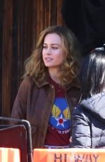 BRIE LARSON at Captain Marvel Set in Los Angeles 03/29/2018