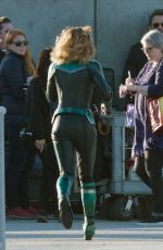BRIE LARSON on the Set of Captain Marvel in Los Angeles 03/19/2018