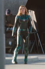 BRIE LARSON on the Set of Captain Marvel in Los Angeles 03/19/2018
