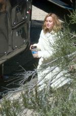 BRIE LARSON on the Set of Captain Marvel in Los Angeles 03/26/2018
