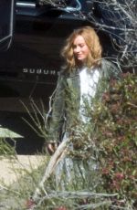 BRIE LARSON on the Set of Captain Marvel in Los Angeles 03/26/2018