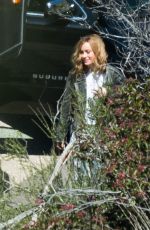 BRIE LARSON on the Set of Captain Marvel in Los Angeles 03/26/2018